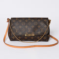 Louis Vuitton Monogram Favorite MM Shoulder Bag Brown Gold