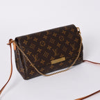 Louis Vuitton Monogram Favorite MM Shoulder Bag Brown Gold — view 3