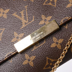 Louis Vuitton Monogram Favorite MM Shoulder Bag Brown Gold — view 6