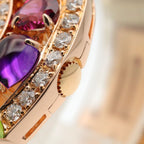 Bvlgari Watch Astra le Cerchi Diamond & Color Stone White Shell 18k Pink Gold — view 7