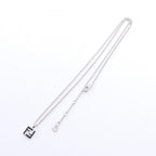 Fendi Necklace FF Black Silver Stainless Steel — view 3