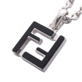 Fendi Necklace FF Black Silver Stainless Steel