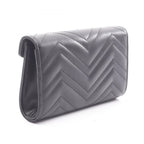 Gucci Shoulder Bag GG Marmont Black Leather Chain Wallet — view 2