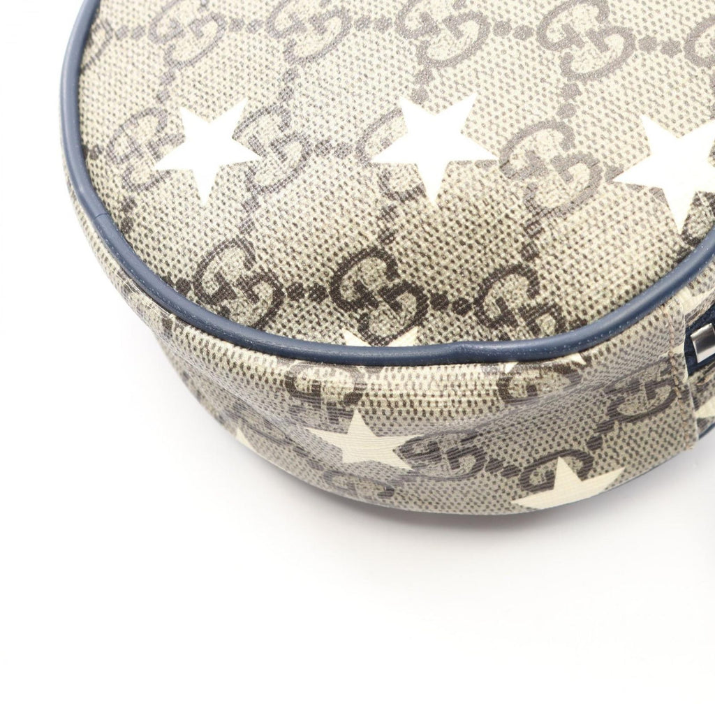 Gucci Waist Bag Children GG Supreme Star Kids Beige Navy Canvas Leather Round — view 5