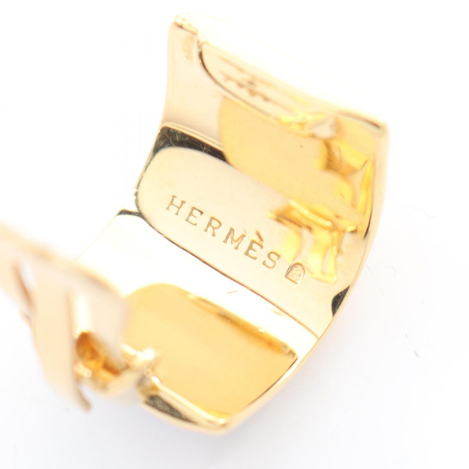 Hermes Earrings Enamel Gold — view 3