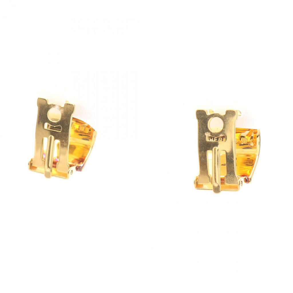 Hermes Earrings Enamel Gold — view 2