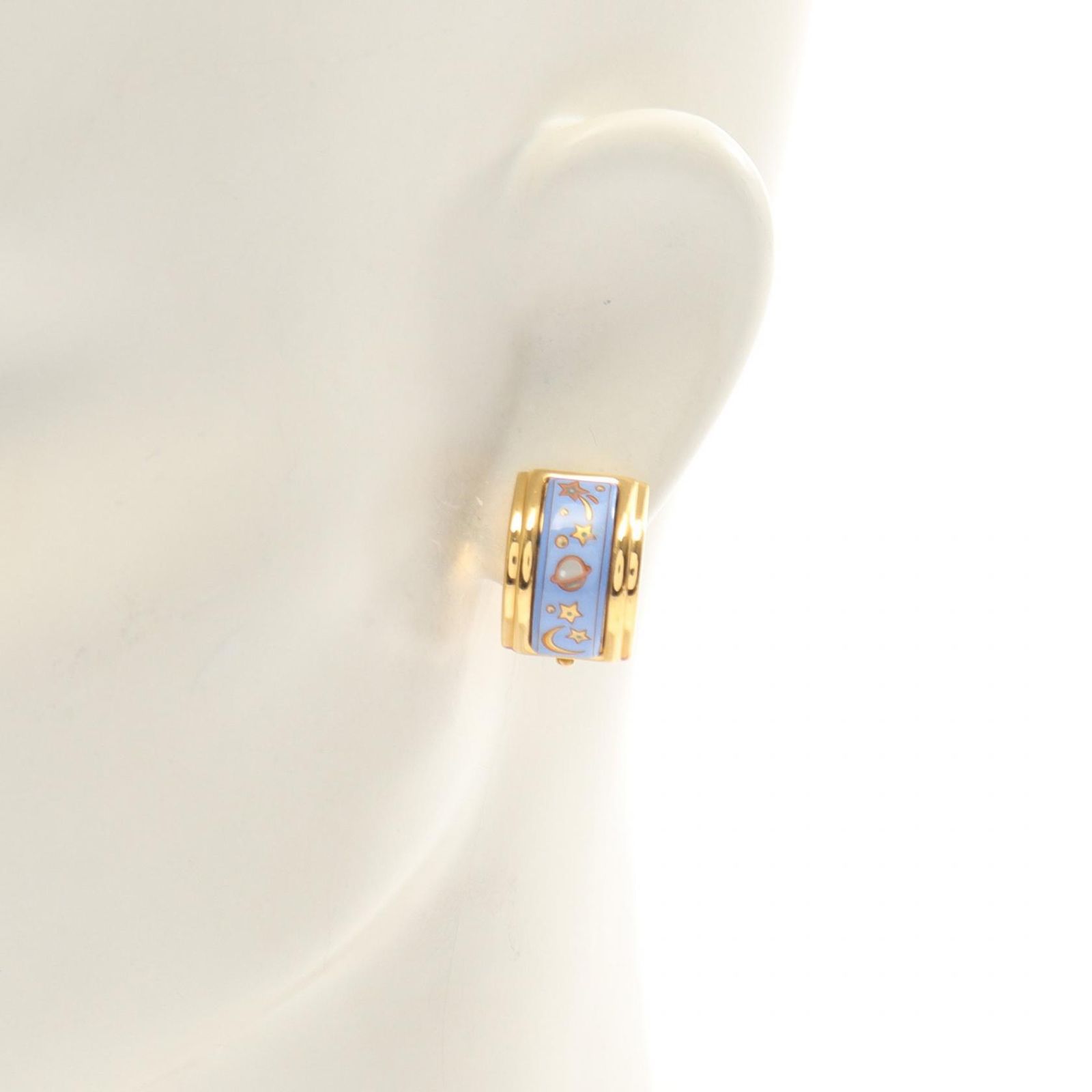 Hermes Earrings Enamel Gold — view 4