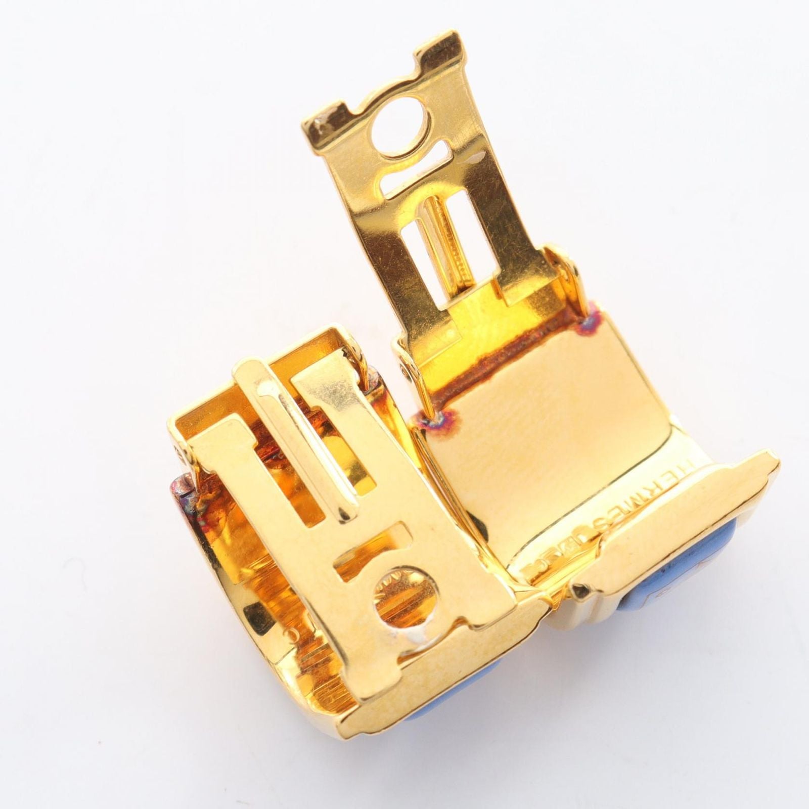 Hermes Earrings Enamel Gold — view 5