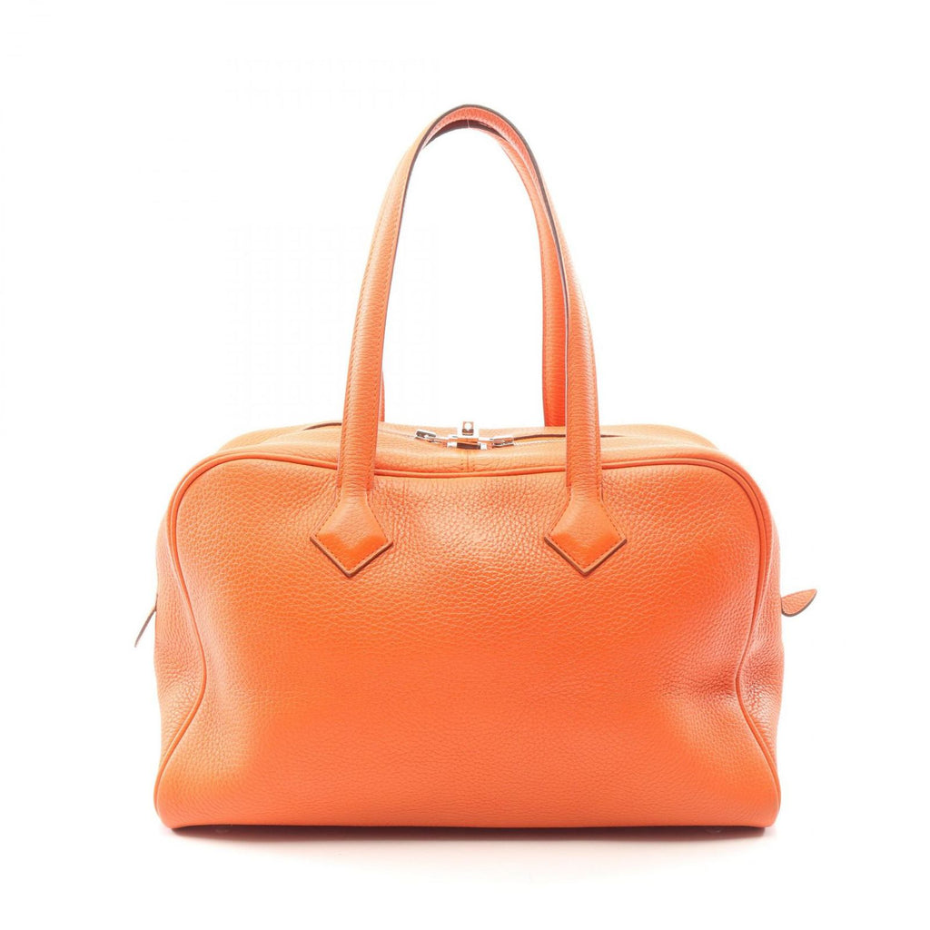 Hermes Handbag Victoria 35 Orange Poppy Leather