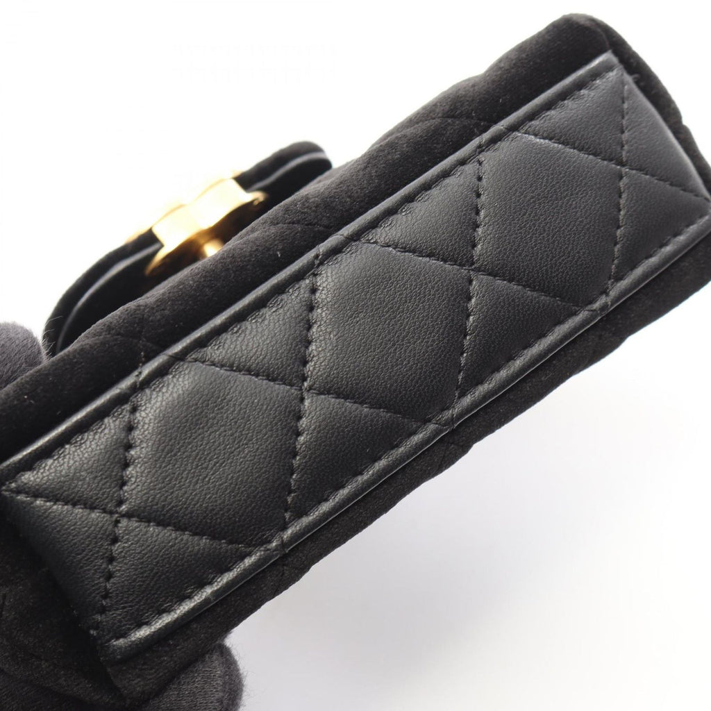 Chanel Shoulder Bag Quilted 2-Way Black Fabric Kelly Nano — view 8