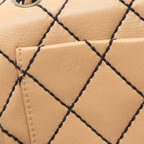 Chanel Shoulder Bag Wild Stitch Antique Gold Beige Leather Chain — view 9