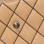 Chanel Shoulder Bag Wild Stitch Antique Gold Beige Leather Chain — view 7
