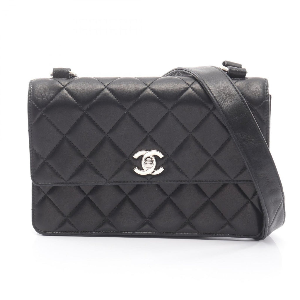 Chanel Shoulder Bag Quilted Black Lambskin