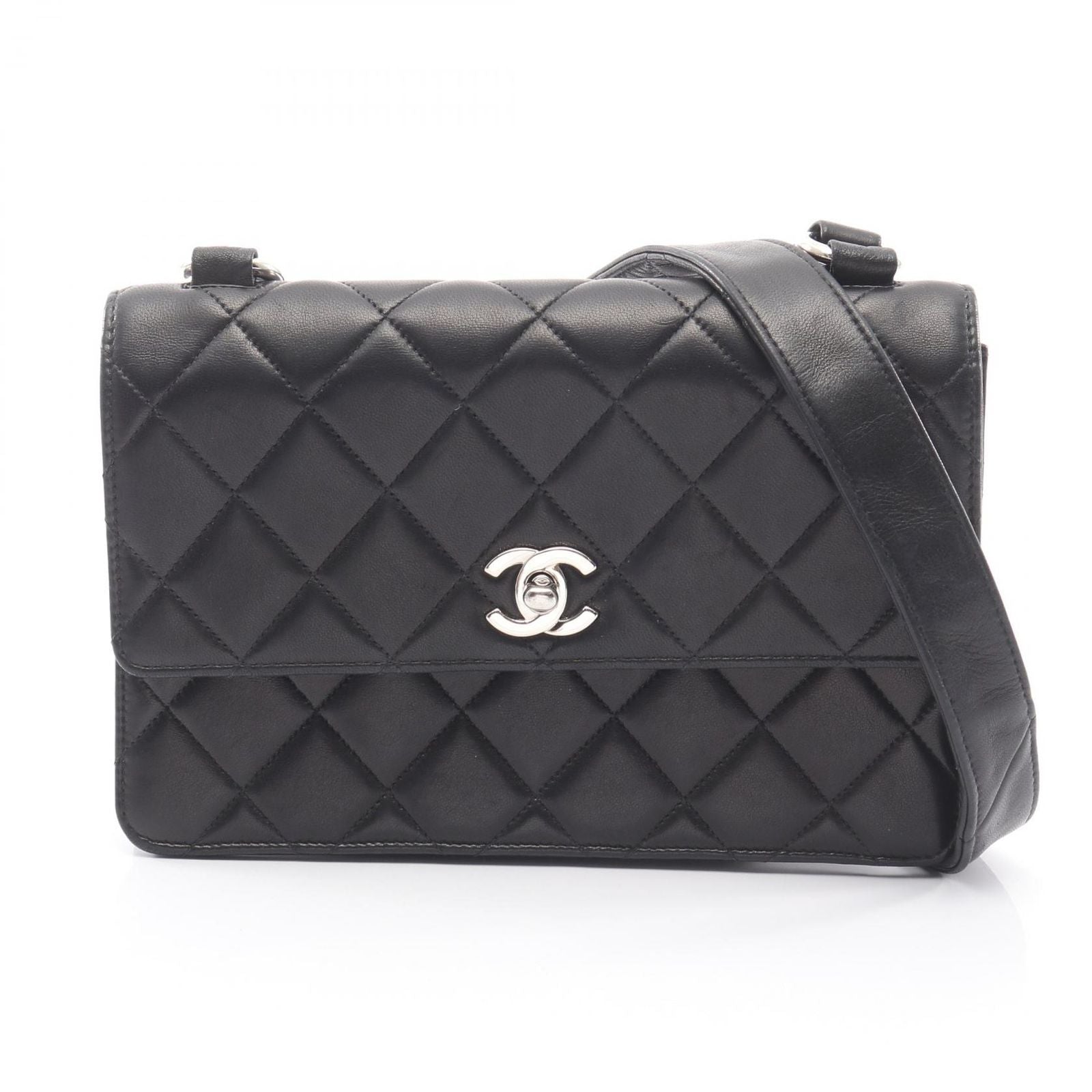 Chanel Shoulder Bag Quilted Black Lambskin