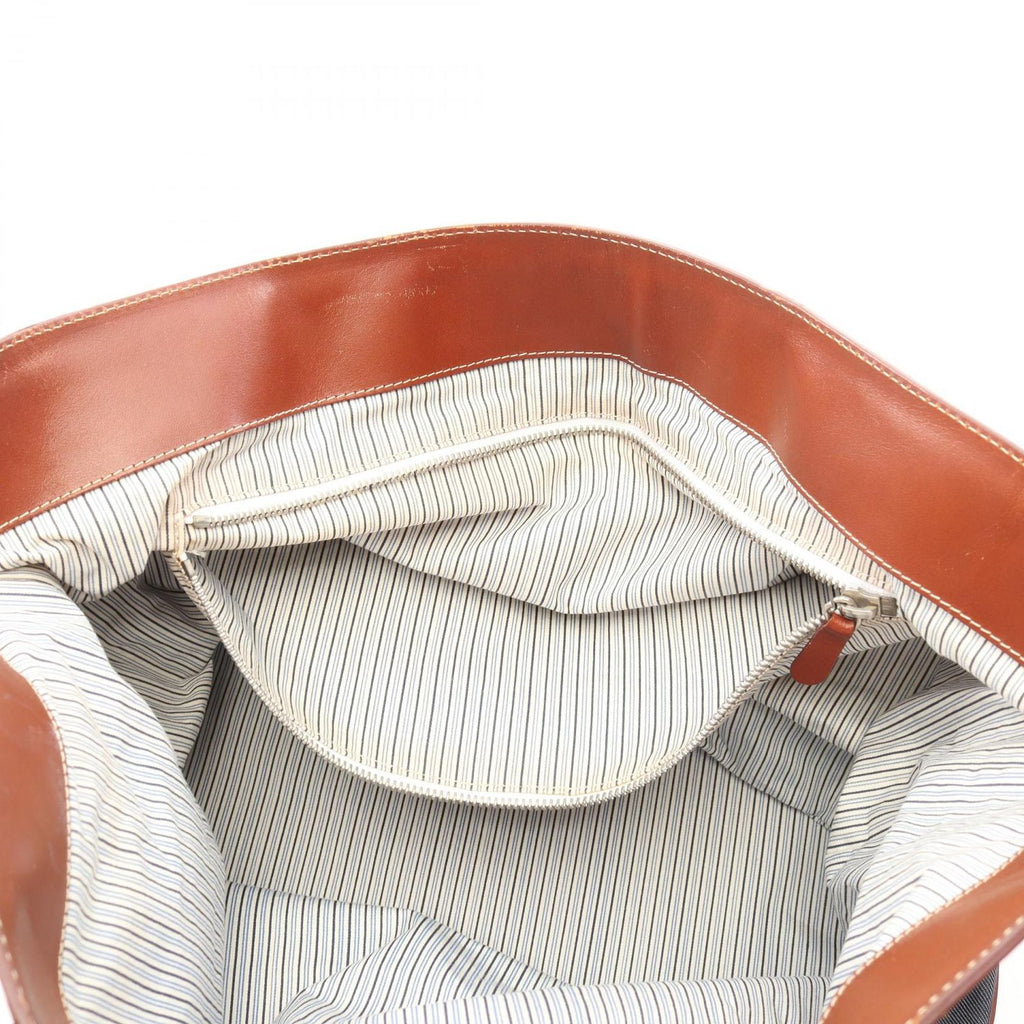 Celine Tote Floral Indigo Blue Brown Denim Leather — view 5
