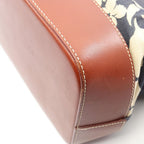 Celine Tote Floral Indigo Blue Brown Denim Leather — view 7