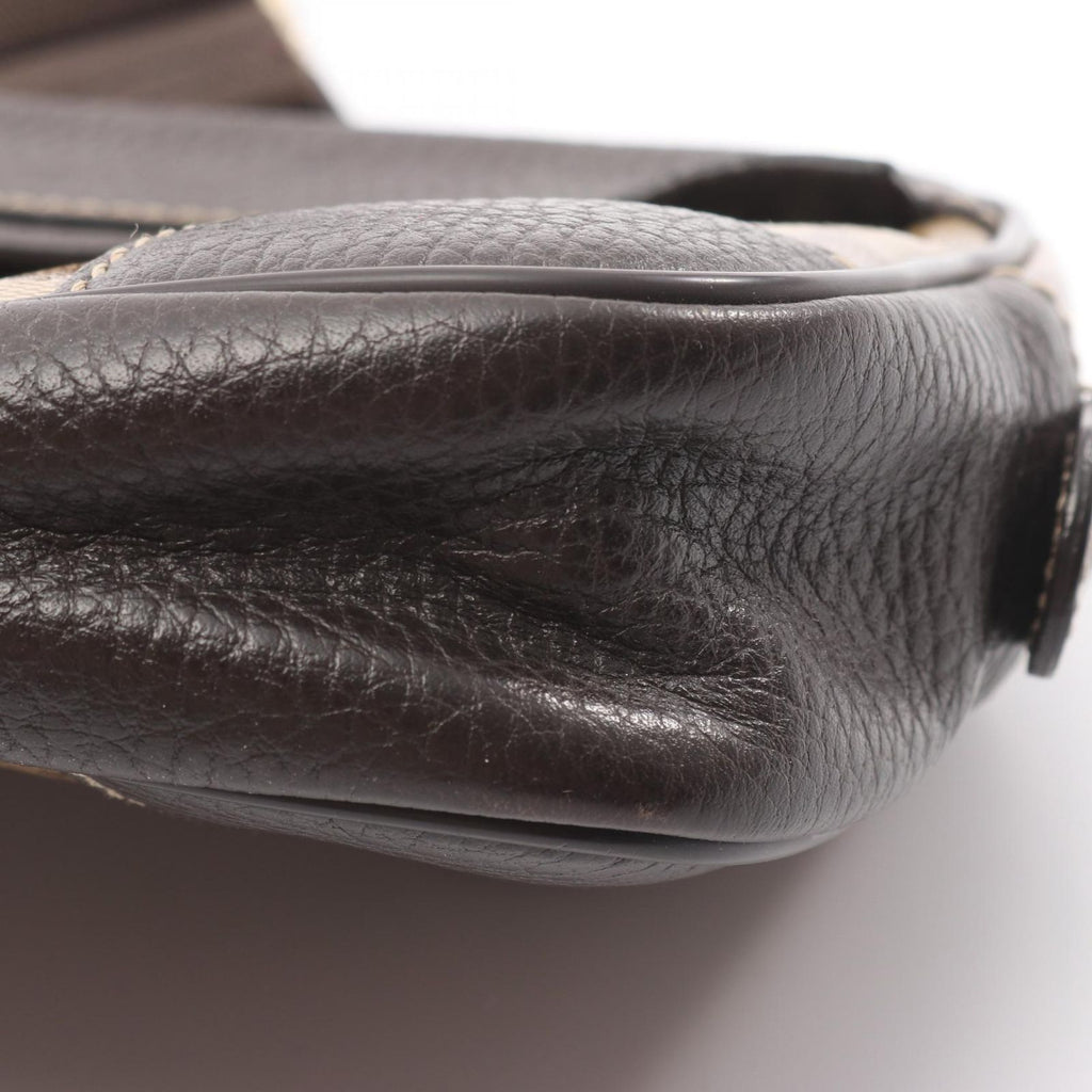 Gucci Waist Bag GG Crystal Beige Dark Brown Canvas Leather — view 6
