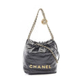 Chanel Shoulder Bag 22 Mini Black Leather 22 Quilted Chain