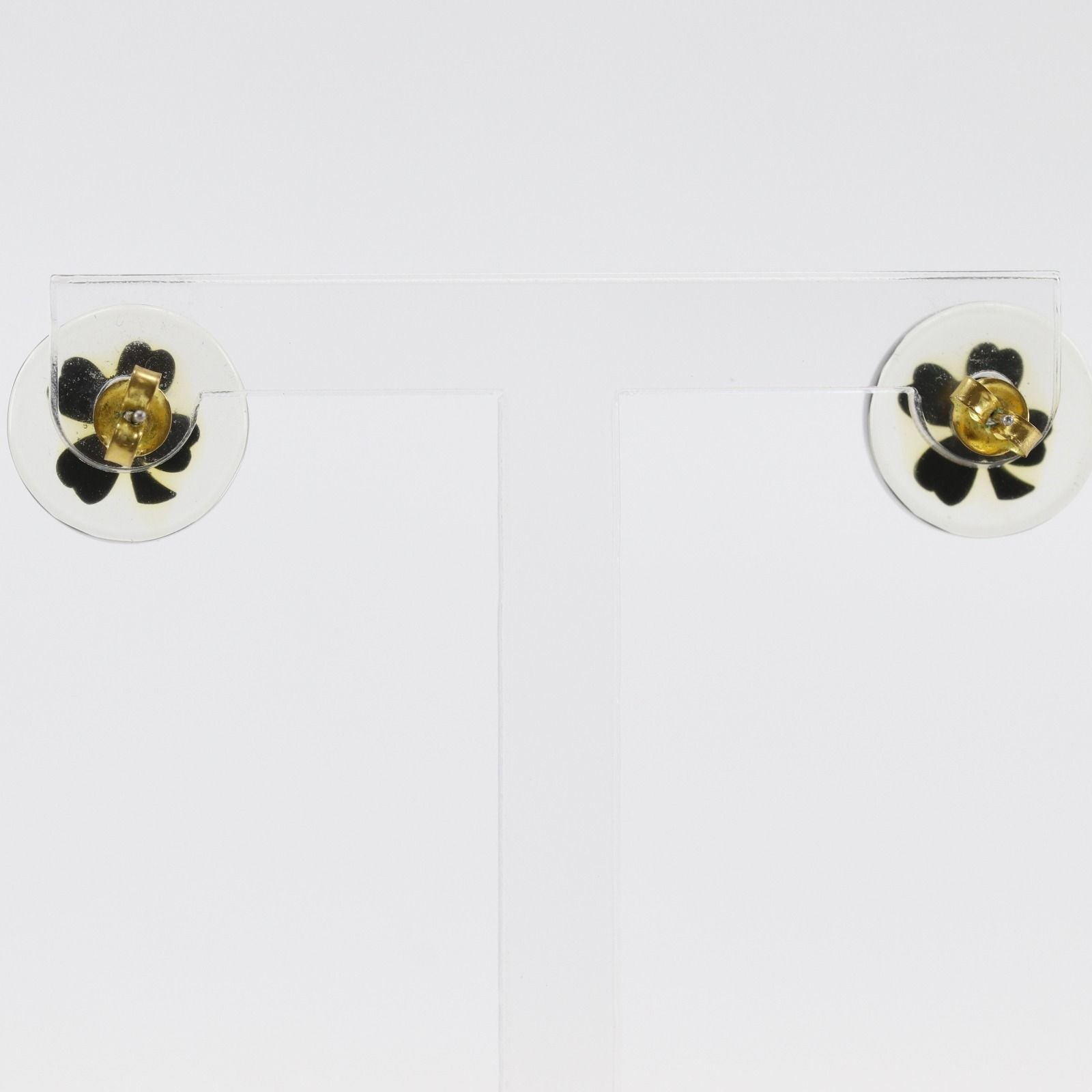 Chanel Clover CC Logo Plastic Clear Earrings — view 3