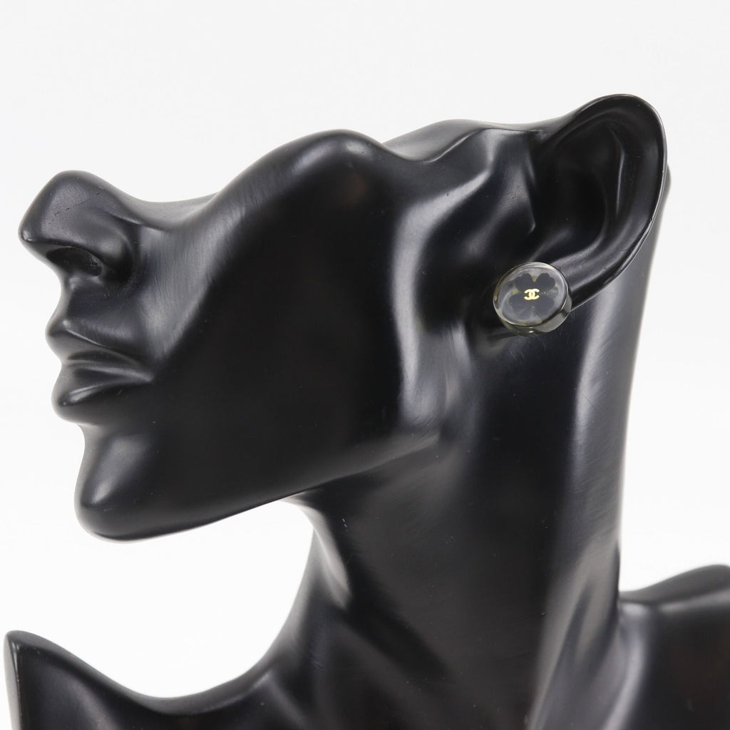 Chanel Clover CC Logo Plastic Clear Earrings — view 2