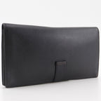 Hermes Bearn Souffle Veau Epsom Black Silver Wallet — view 3
