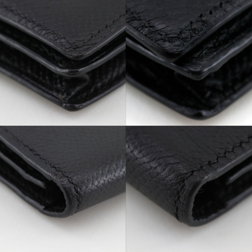 Hermes Bearn Souffle Veau Epsom Black Silver Wallet — view 4
