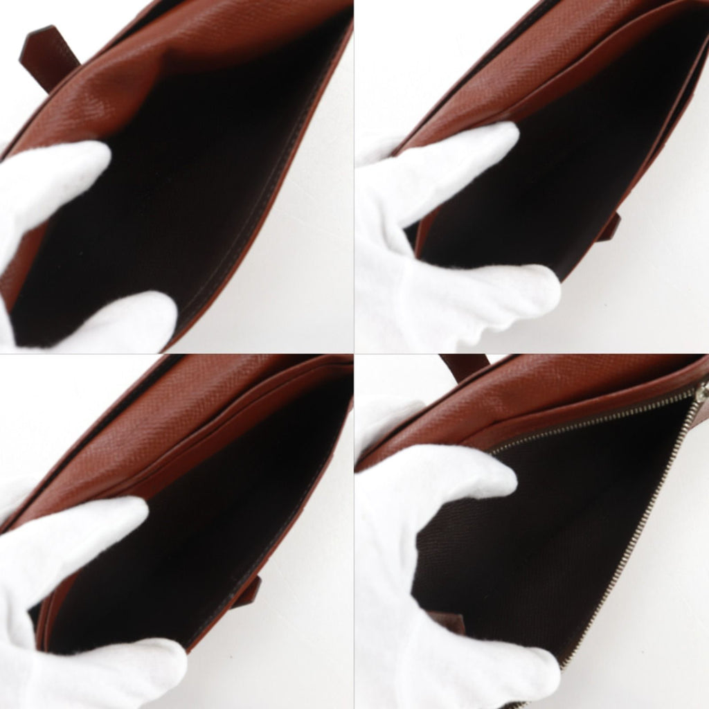 Hermes Bearn Souffle Bicolor Veau Epsom Brown Silver M Wallet — view 7