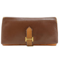Hermes Bearn Souffle Bicolor Chevre Brown Gold M Wallet