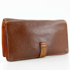 Hermes Bearn Souffle Bicolor Chevre Brown Gold M Wallet — view 3