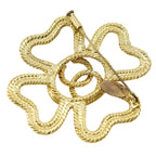 Chanel Clover CC Logo Vintage Gold Plated 28 Brooch — view 2