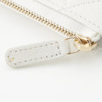 Chanel Caviar Leather CC Logo Champagne Gold Compact Wallet Coin Case White — view 7
