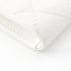 Chanel Caviar Leather CC Logo Champagne Gold Compact Wallet Coin Case White — view 9