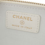 Chanel Caviar Leather CC Logo Champagne Gold Compact Wallet Coin Case White — view 6