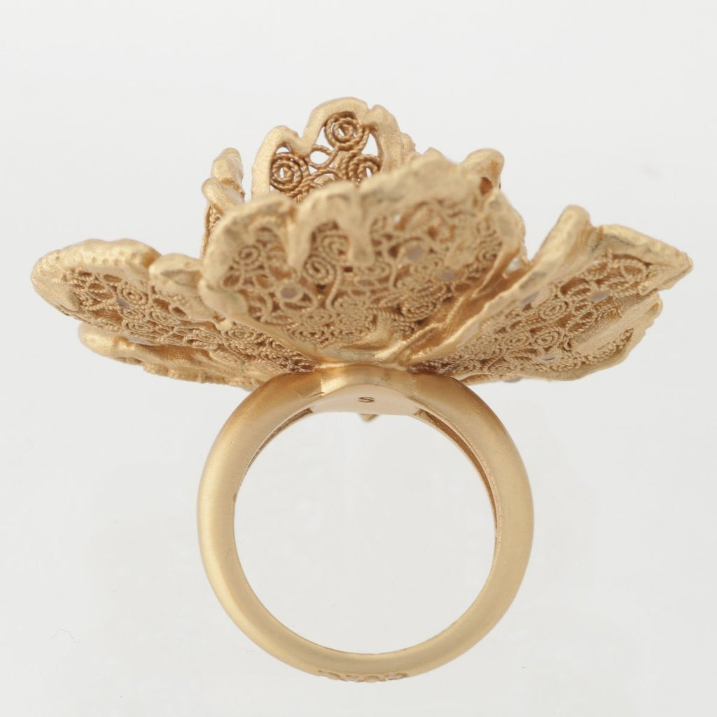 Dior Flower Pearl Ring Gold