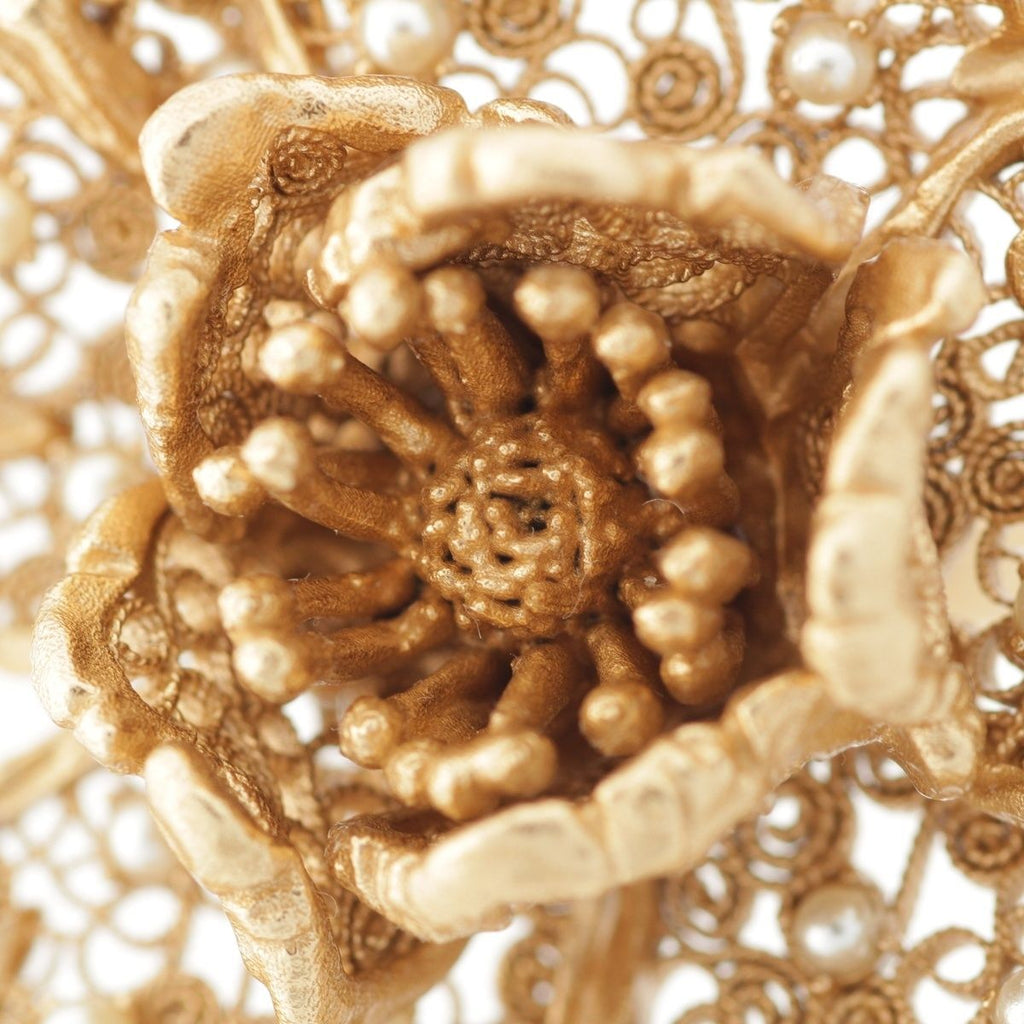 Dior Flower Pearl Ring Gold