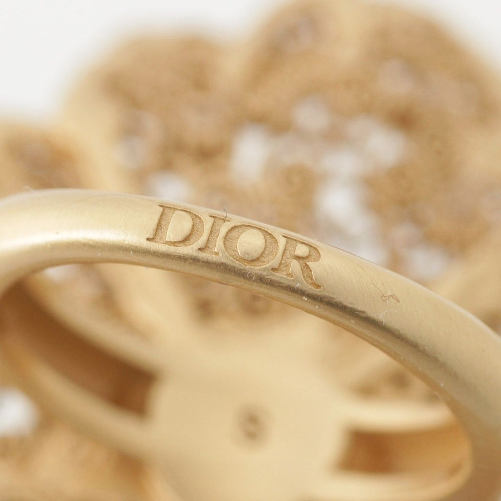 Dior Flower Pearl Ring Gold