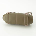 Loewe Senda Leather Logo Belt Handbag Khaki Pink — view 5