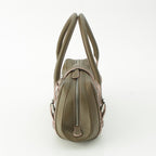 Loewe Senda Leather Logo Belt Handbag Khaki Pink — view 3