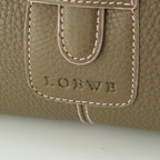 Loewe Senda Leather Logo Belt Handbag Khaki Pink — view 7