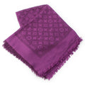 Louis Vuitton Silk Wool Monogram Shine Scarf Shawl Purple