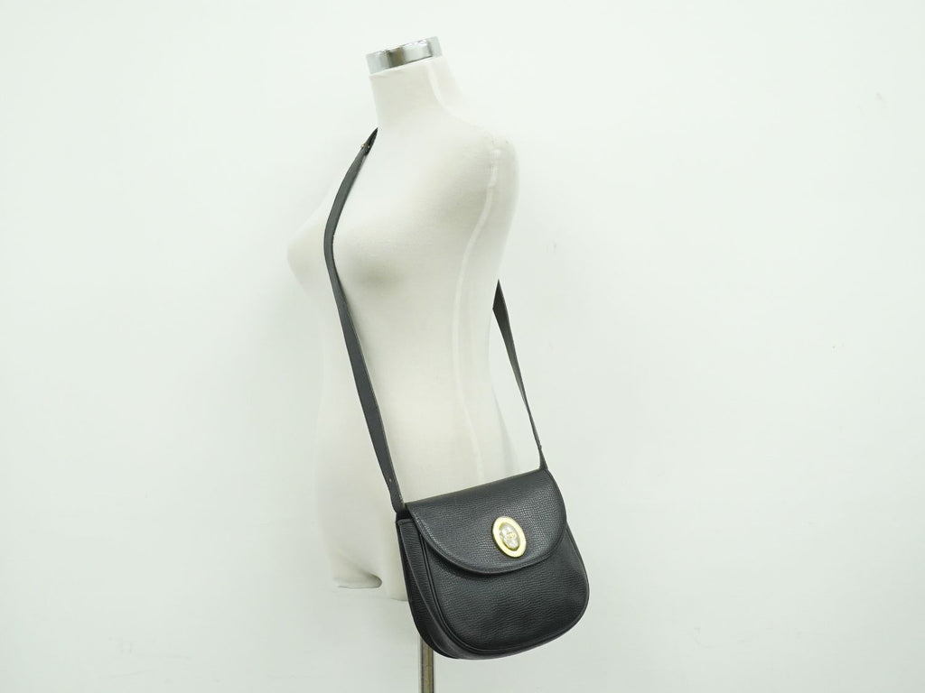 Dior Leather Shoulder Bag Pochette Black — view 6