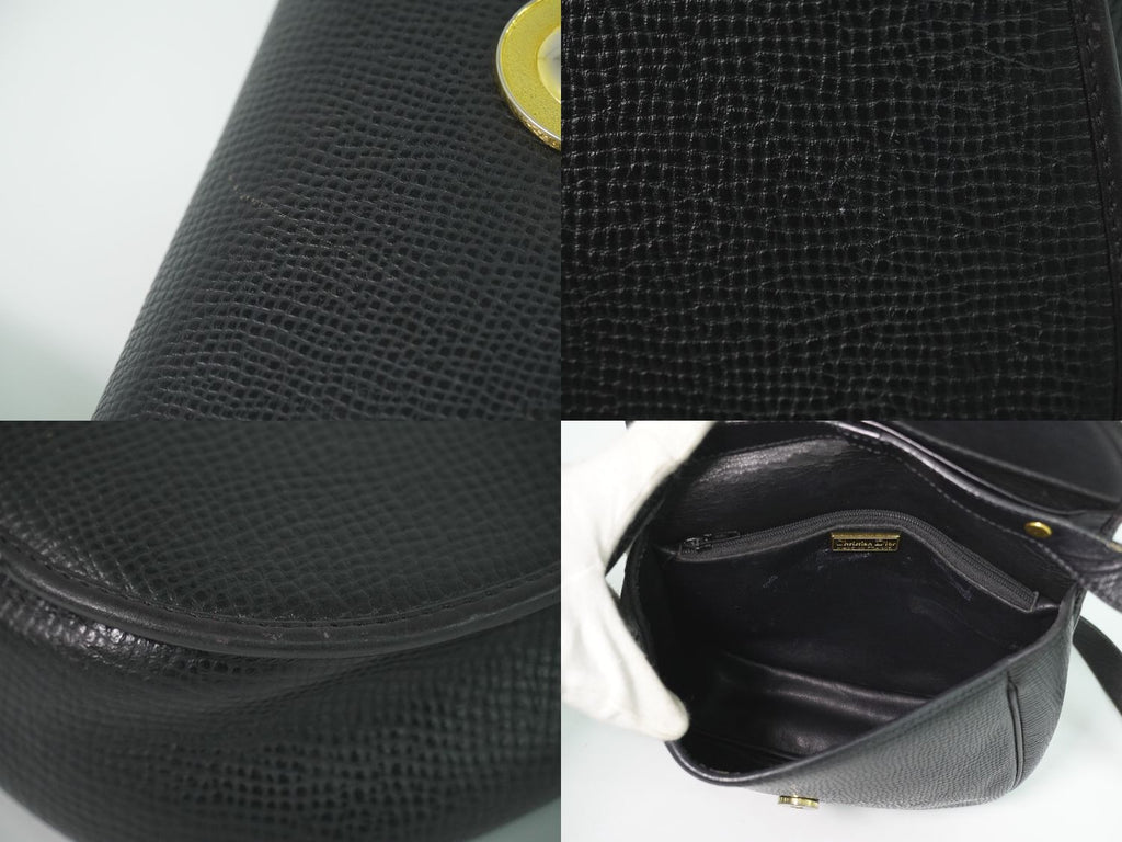 Dior Leather Shoulder Bag Pochette Black — view 8