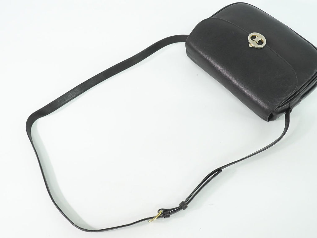 Celine Leather Shoulder Bag Pochette Black — view 4