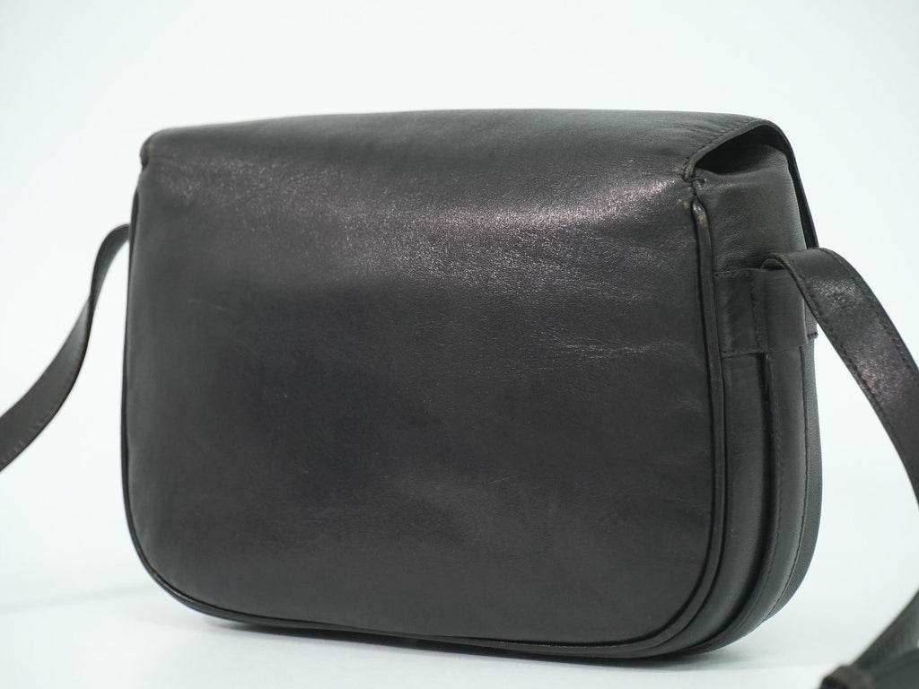 Celine Leather Shoulder Bag Pochette Black — view 2