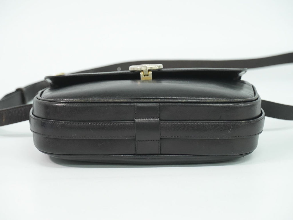 Celine Leather Shoulder Bag Pochette Black — view 3
