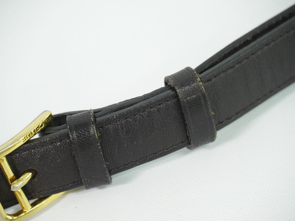 Celine Leather Shoulder Bag Pochette Black — view 5