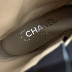 Chanel Boots Short Shoes Glitter Patent Black Gold Silver CC Logo — view 7