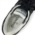 Chanel Sneakers Shoes Suede Nylon Black CC Logo — view 7