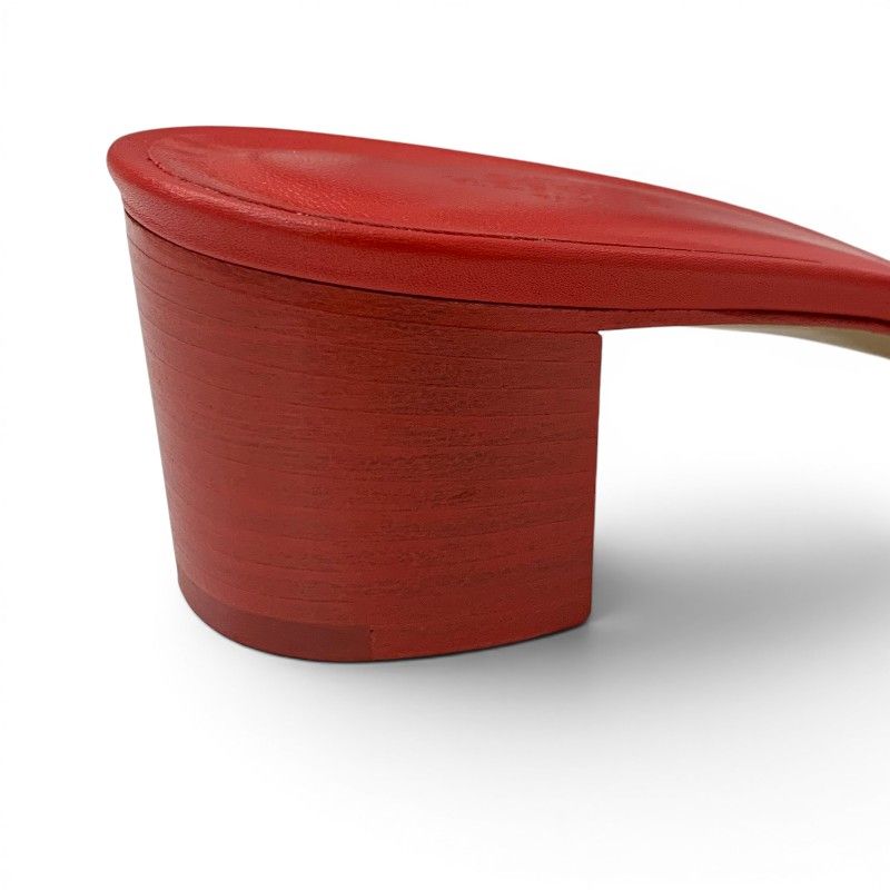 Hermes Oasis Sandals Shoes Leather Red Mules — view 9