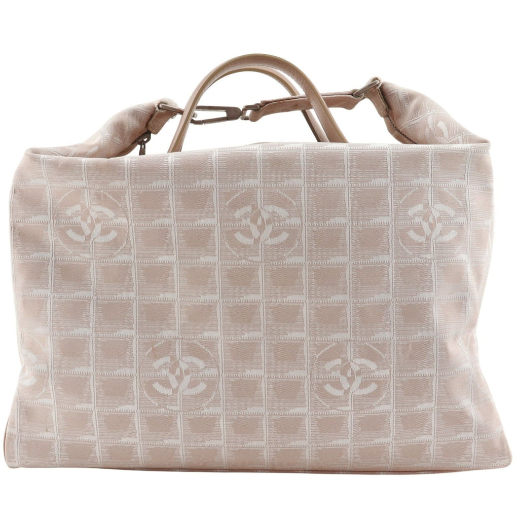 Chanel New Travel Line Nylon Canvas Beige Boston Bag